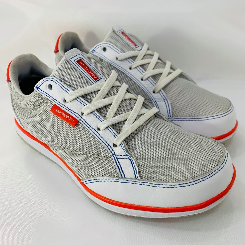 Ashworth Women's Cardiff ADC Golf Shoes Size 6.5 White Gray Orange Sneakers